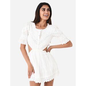 LoveShackFancy Delina Dress White Cotton Lace Cottage Milkmaid Pockets Lined XXL